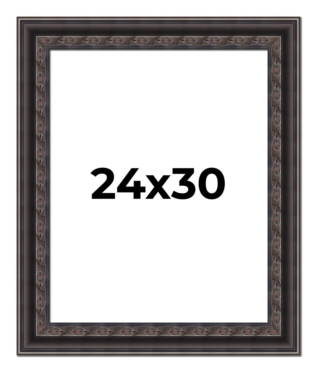 24x30 3.5" Wide Ornate Picture Frame with UV-Resistant Acrylic & Acid Free Backing, Available in 2 Finishes - Black and Brown